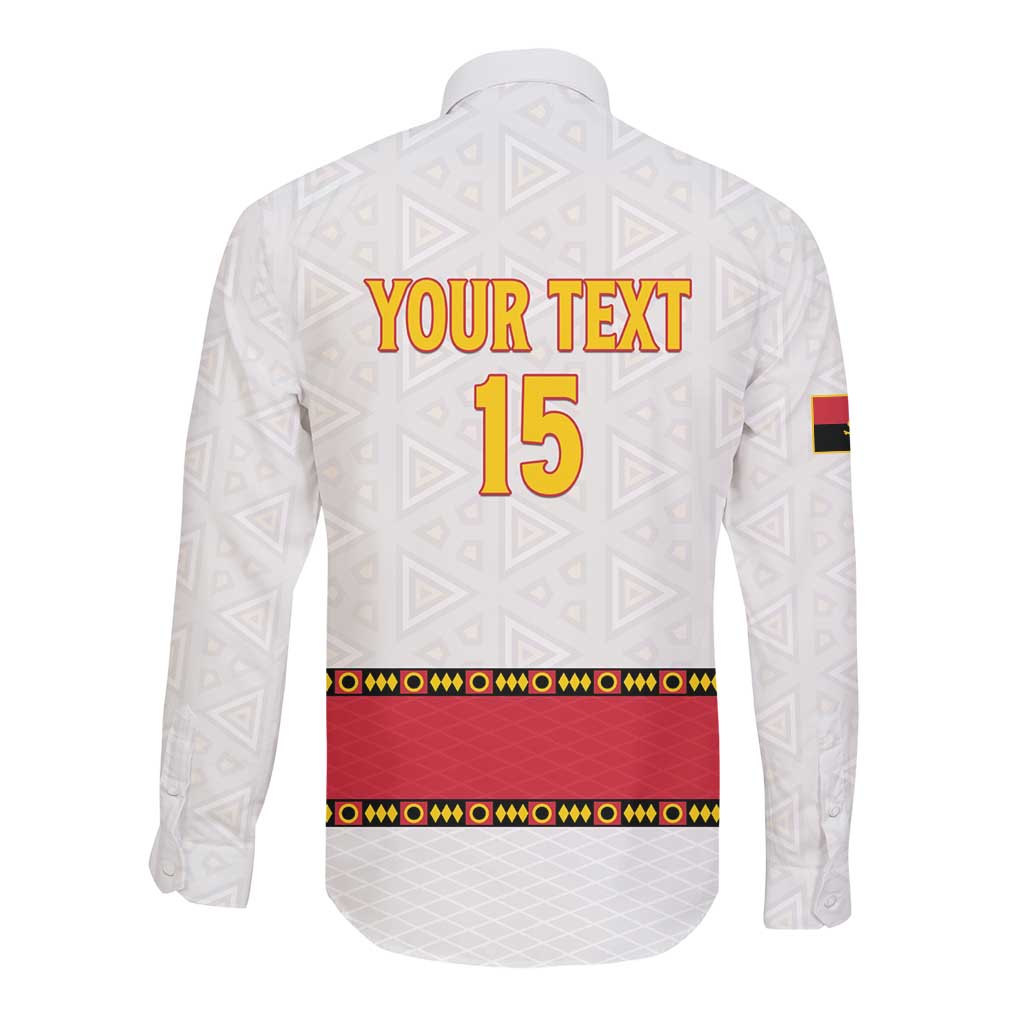 Afro Angola Football Custom Long Sleeve Button Shirt Go Palancas Negras - African Pride