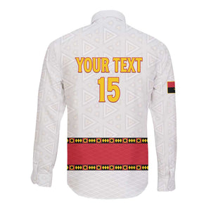 Afro Angola Football Custom Long Sleeve Button Shirt Go Palancas Negras - African Pride