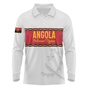 Afro Angola Football Custom Long Sleeve Polo Shirt Go Palancas Negras - African Pride
