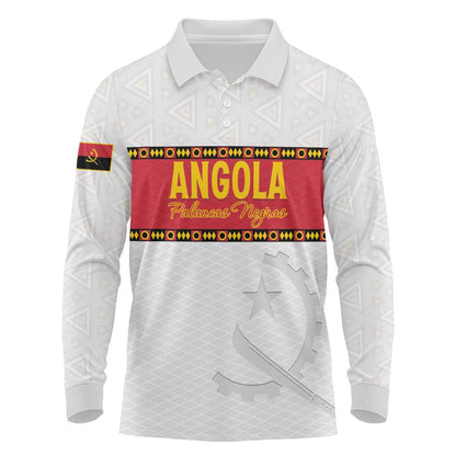 Afro Angola Football Custom Long Sleeve Polo Shirt Go Palancas Negras - African Pride