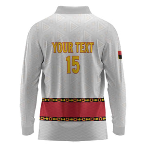 Afro Angola Football Custom Long Sleeve Polo Shirt Go Palancas Negras - African Pride