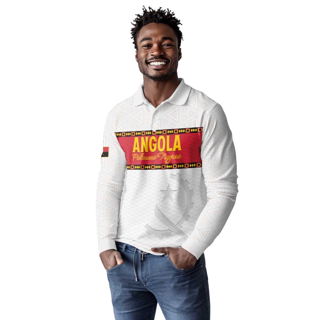 Afro Angola Football Custom Long Sleeve Polo Shirt Go Palancas Negras - African Pride