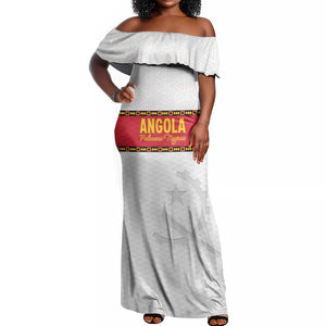 Afro Angola Football Custom Off Shoulder Maxi Dress Go Palancas Negras - African Pride