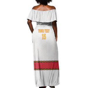 Afro Angola Football Custom Off Shoulder Maxi Dress Go Palancas Negras - African Pride