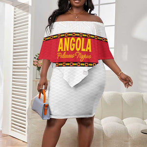 Afro Angola Football Custom Off Shoulder Short Dress Go Palancas Negras - African Pride