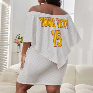 Afro Angola Football Custom Off Shoulder Short Dress Go Palancas Negras - African Pride