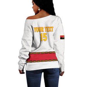 Afro Angola Football Custom Off Shoulder Sweater Go Palancas Negras - African Pride