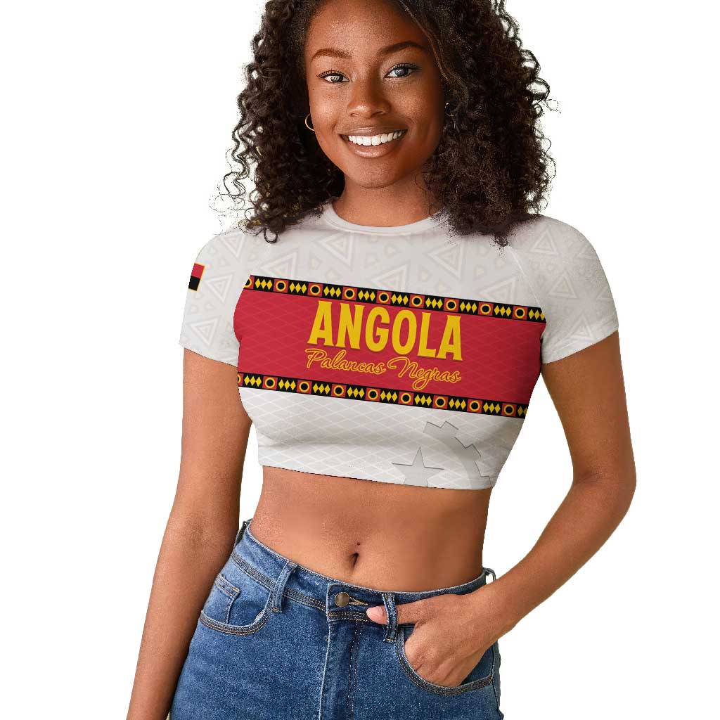 Afro Angola Football Custom Raglan Cropped T shirt Go Palancas Negras - African Pride