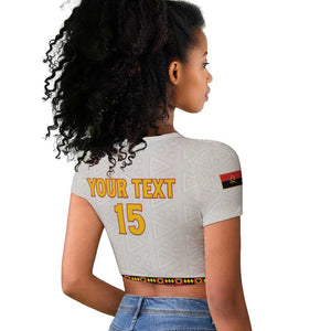 Afro Angola Football Custom Raglan Cropped T shirt Go Palancas Negras - African Pride