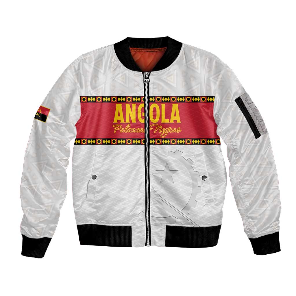 Afro Angola Football Custom Sleeve Zip Bomber Jacket Go Palancas Negras - African Pride