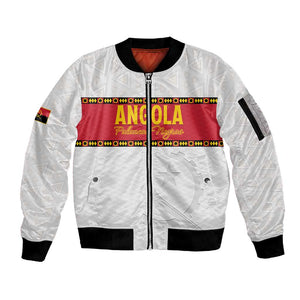 Afro Angola Football Custom Sleeve Zip Bomber Jacket Go Palancas Negras - African Pride