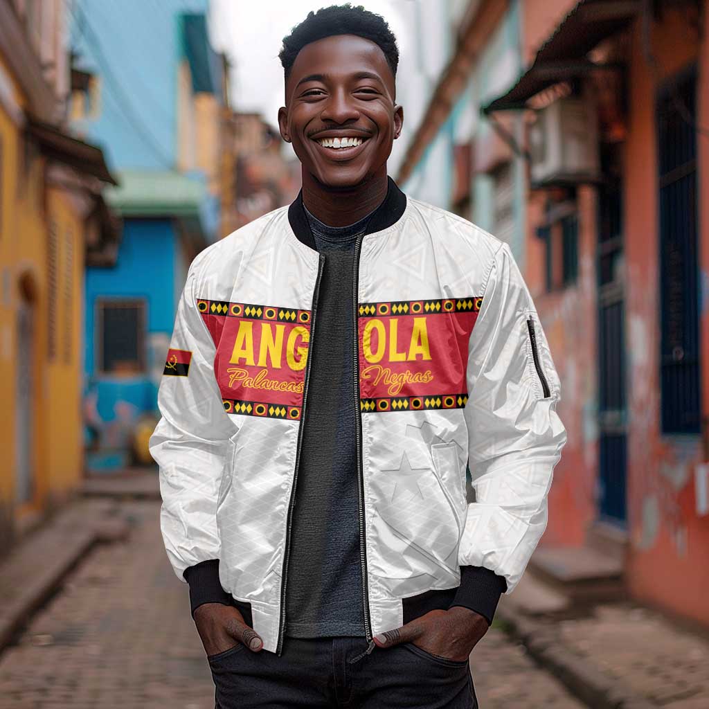 Afro Angola Football Custom Sleeve Zip Bomber Jacket Go Palancas Negras - African Pride