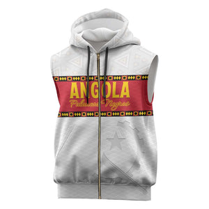 Afro Angola Football Custom Sleeveless Zip Hoodie Go Palancas Negras - African Pride