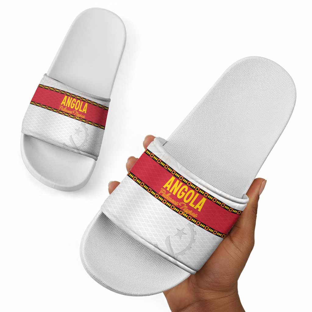 Angola Football Slide Sandals Avante Palancas Negras - White
