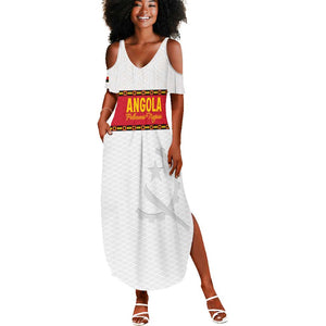 Afro Angola Football Custom Summer Maxi Dress Go Palancas Negras - African Pride