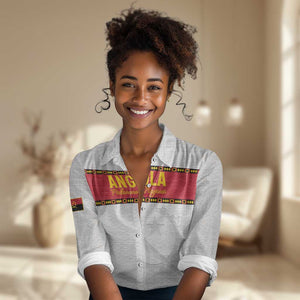 Afro Angola Football Custom Women Casual Shirt Go Palancas Negras - African Pride