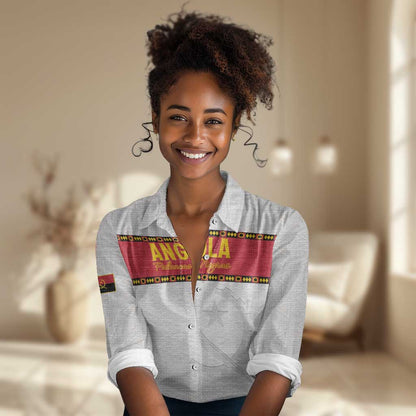 Afro Angola Football Custom Women Casual Shirt Go Palancas Negras - African Pride