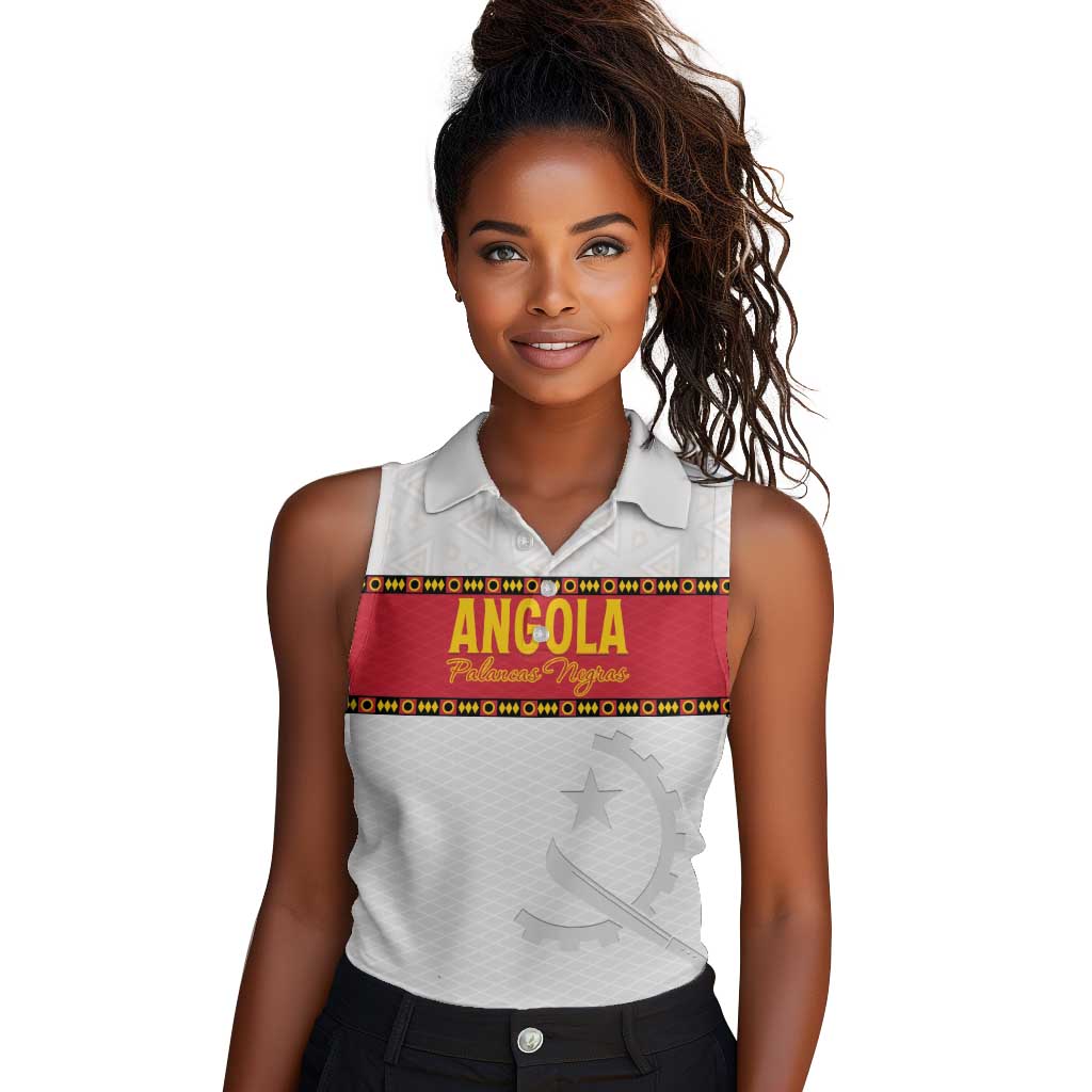 Afro Angola Football Custom Women Sleeveless Polo Shirt Go Palancas Negras - African Pride