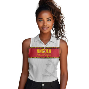 Afro Angola Football Custom Women Sleeveless Polo Shirt Go Palancas Negras - African Pride