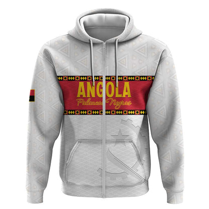 Afro Angola Football Custom Zip Hoodie Go Palancas Negras - African Pride