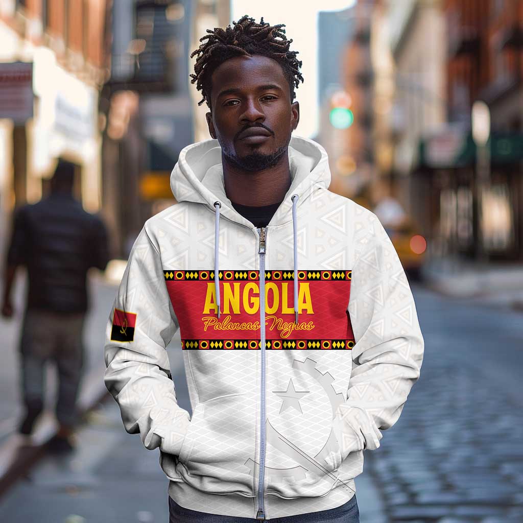 Afro Angola Football Custom Zip Hoodie Go Palancas Negras - African Pride