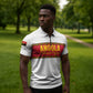 Custom Angola Football Zipper Polo Shirt Avante Palancas Negras - White