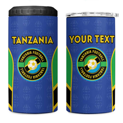 Afro Tanzania Football Custom 4 in 1 Can Cooler Tumbler Go Taifa Stars Go - African Pride
