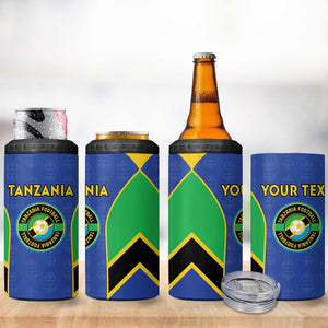 Afro Tanzania Football Custom 4 in 1 Can Cooler Tumbler Go Taifa Stars Go - African Pride