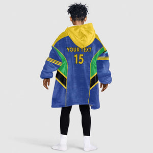 Afro Tanzania Football Custom Kid Wearable Blanket Hoodie Go Taifa Stars Go - African Pride