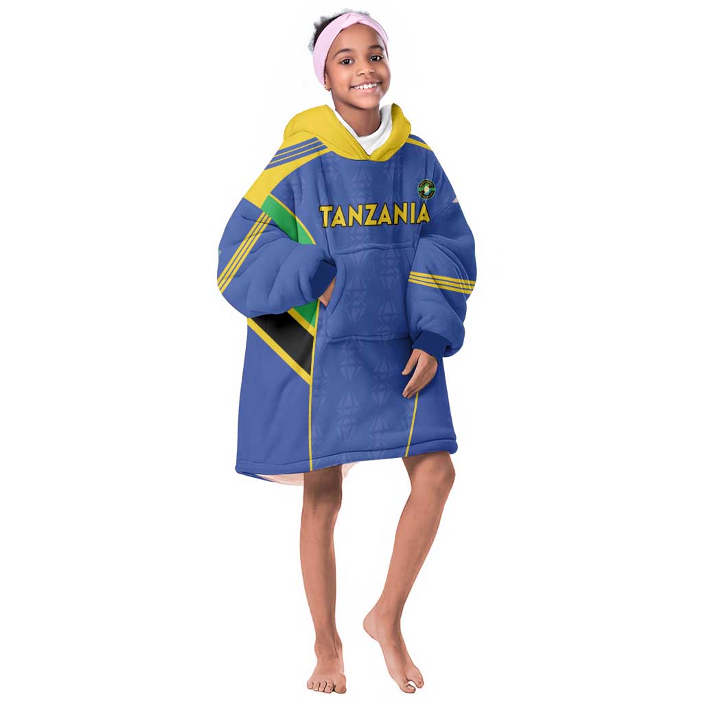 Afro Tanzania Football Custom Kid Wearable Blanket Hoodie Go Taifa Stars Go - African Pride