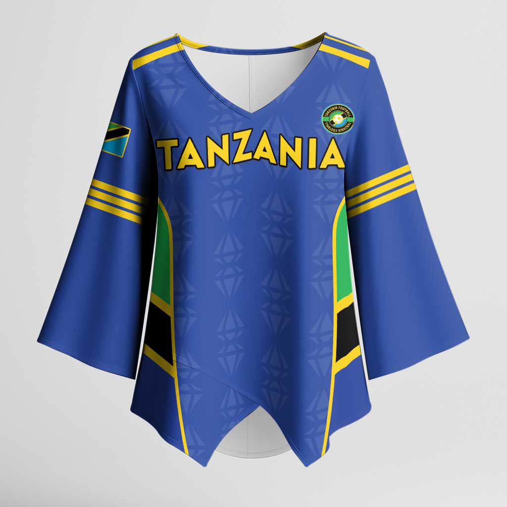 Custom Tanzania Football Kimono Sleeve Blouse Go Taifa Stars Go