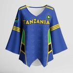 Custom Tanzania Football Kimono Sleeve Blouse Go Taifa Stars Go