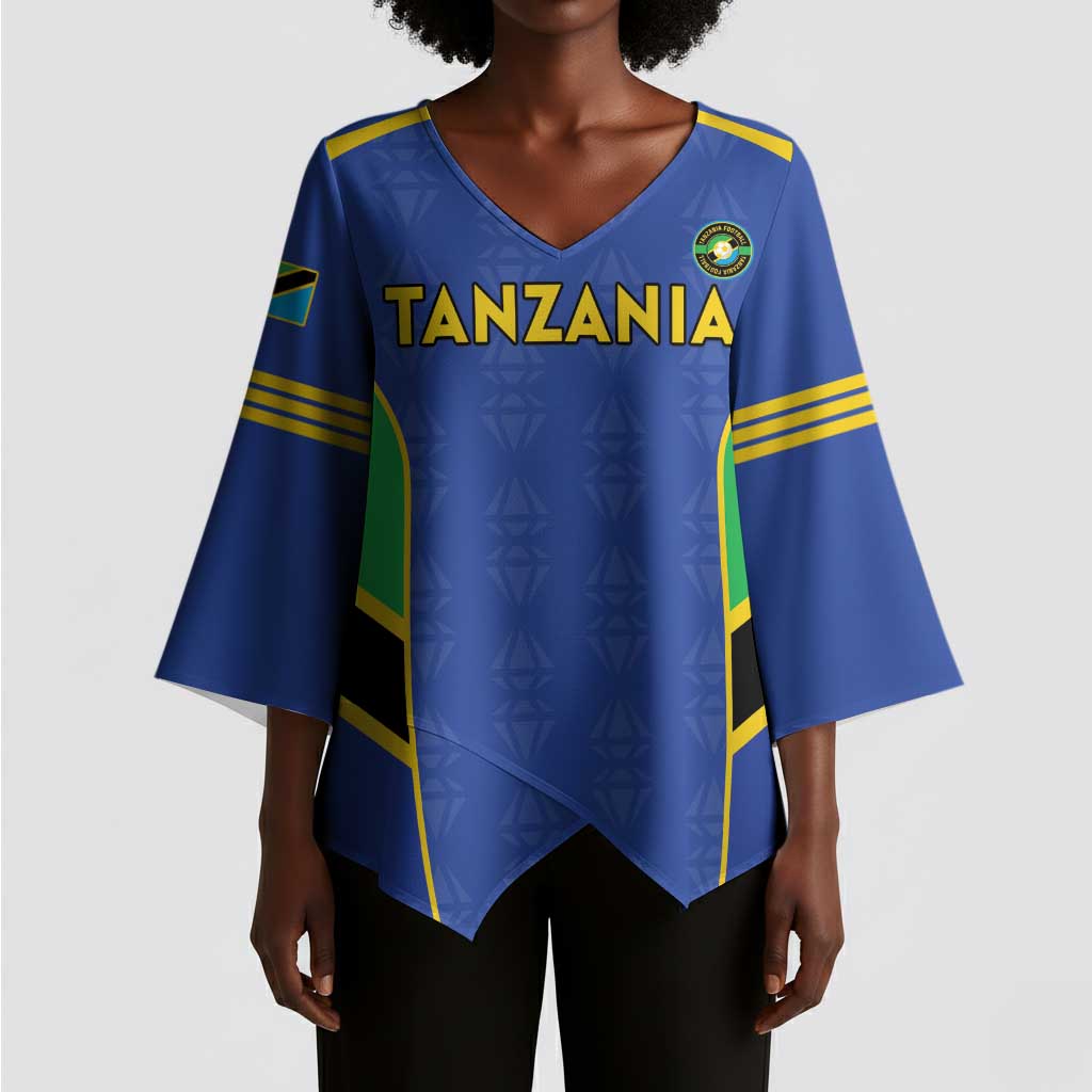 Custom Tanzania Football Kimono Sleeve Blouse Go Taifa Stars Go