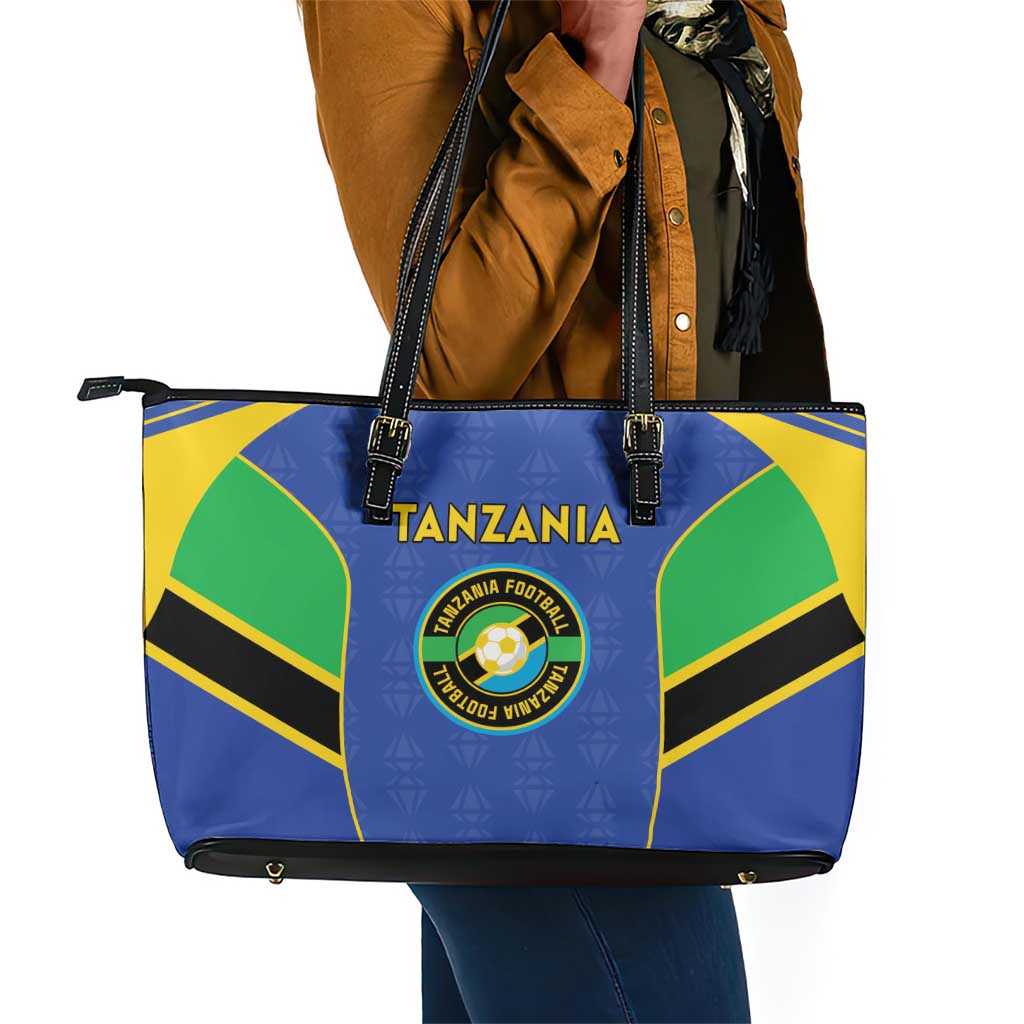 Afro Tanzania Football Leather Tote Bag Go Taifa Stars Go - African Pride
