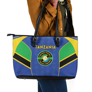 Afro Tanzania Football Leather Tote Bag Go Taifa Stars Go - African Pride