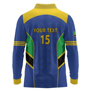 Afro Tanzania Football Custom Long Sleeve Polo Shirt Go Taifa Stars Go - African Pride