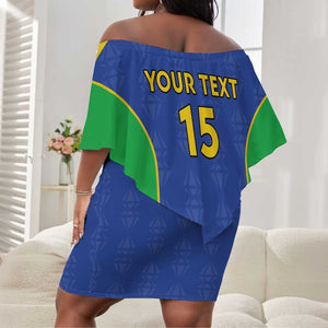 Afro Tanzania Football Custom Off Shoulder Short Dress Go Taifa Stars Go - African Pride