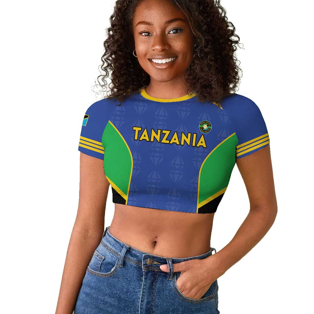 Afro Tanzania Football Custom Raglan Cropped T shirt Go Taifa Stars Go - African Pride