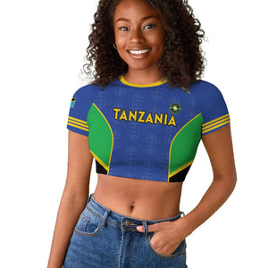 Afro Tanzania Football Custom Raglan Cropped T shirt Go Taifa Stars Go - African Pride