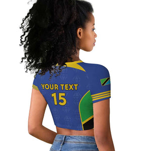Afro Tanzania Football Custom Raglan Cropped T shirt Go Taifa Stars Go - African Pride