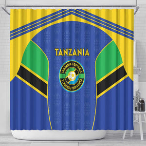 Afro Tanzania Football Shower Curtain Go Taifa Stars Go - African Pride