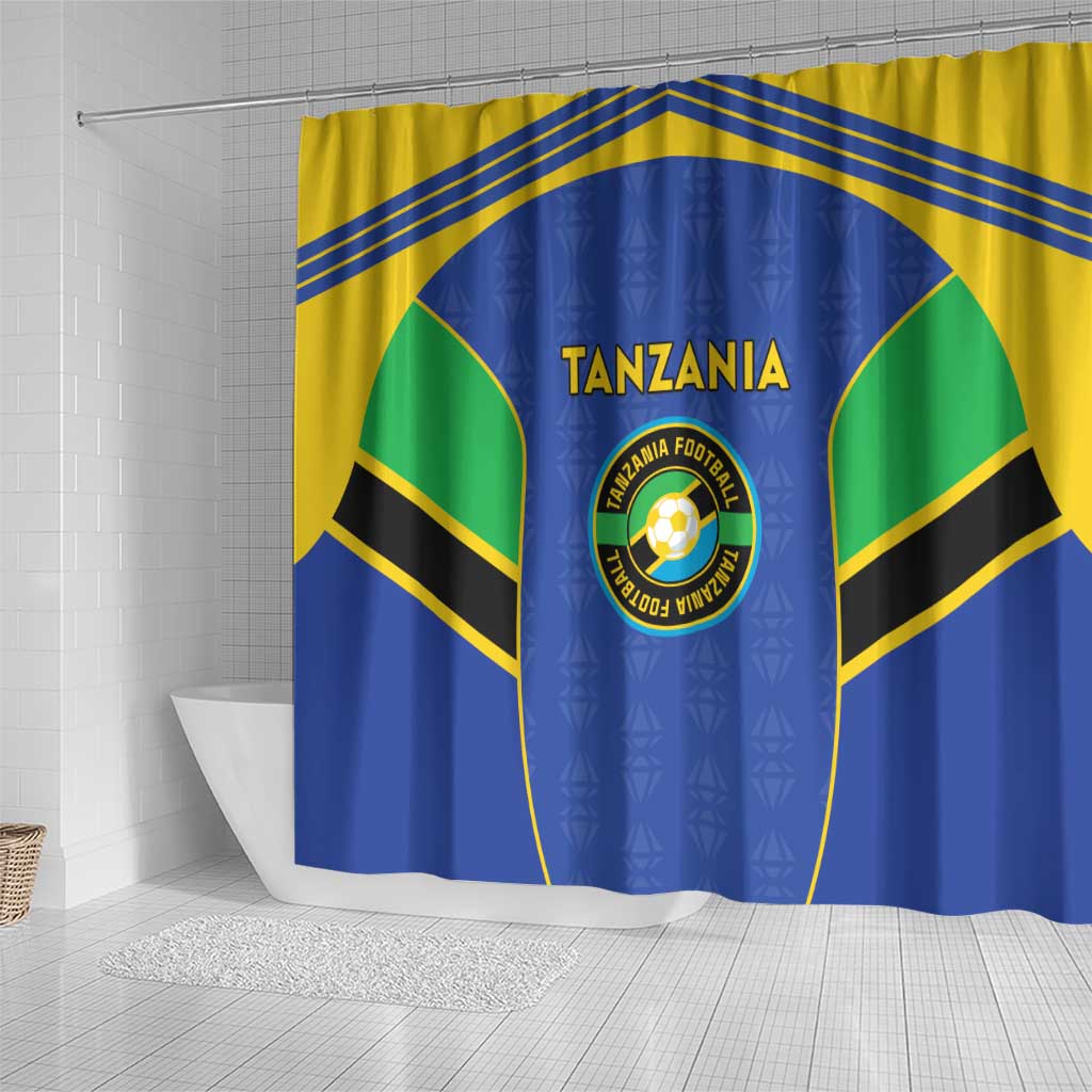 Afro Tanzania Football Shower Curtain Go Taifa Stars Go - African Pride