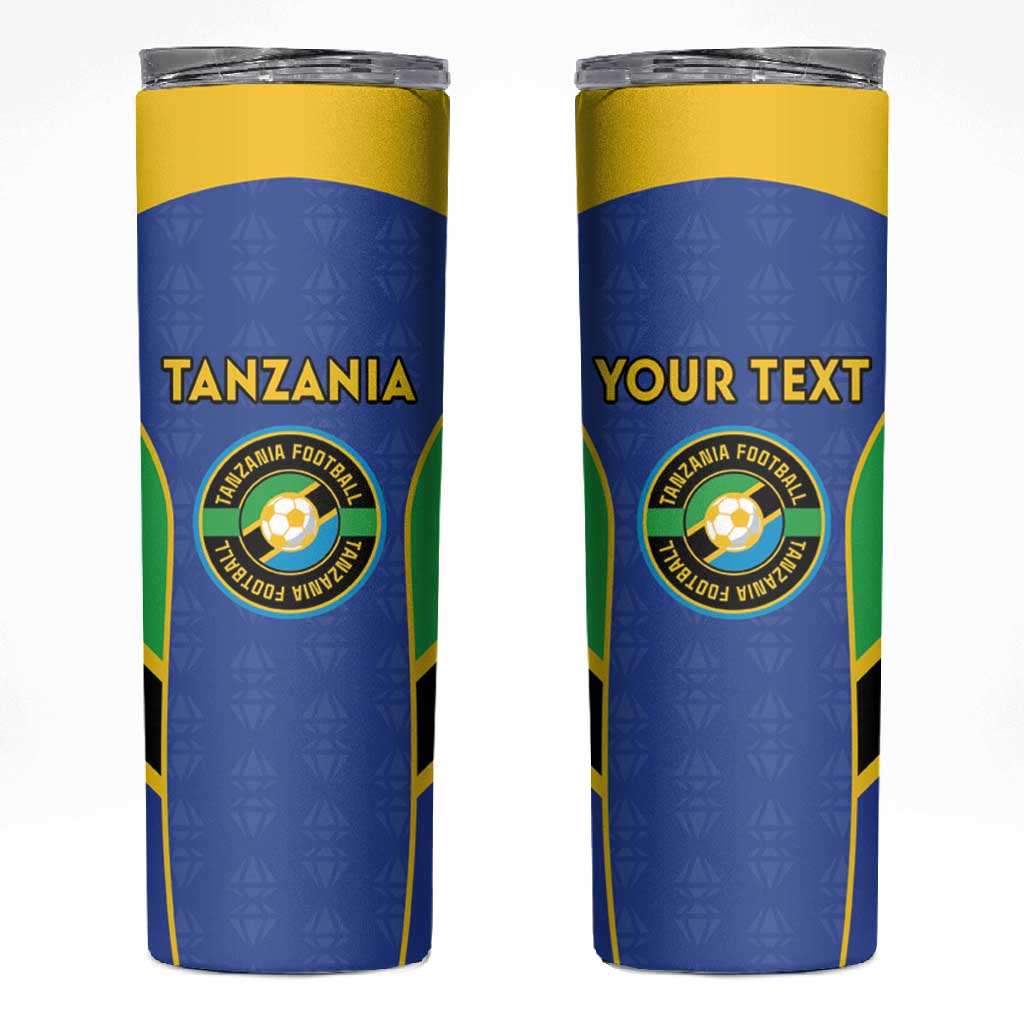 Afro Tanzania Football Custom Skinny Tumbler Go Taifa Stars Go - African Pride