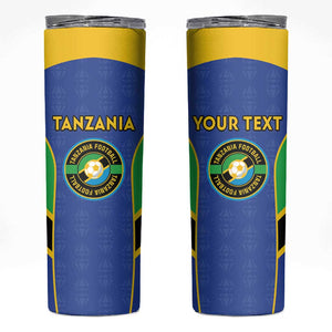 Afro Tanzania Football Custom Skinny Tumbler Go Taifa Stars Go - African Pride