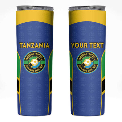 Afro Tanzania Football Custom Skinny Tumbler Go Taifa Stars Go - African Pride