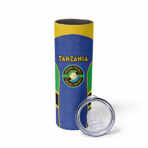Afro Tanzania Football Custom Skinny Tumbler Go Taifa Stars Go - African Pride
