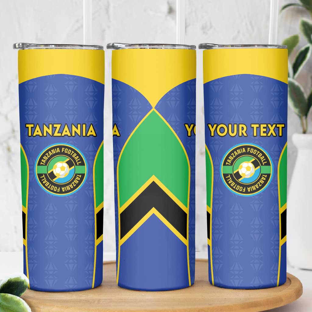Afro Tanzania Football Custom Skinny Tumbler Go Taifa Stars Go - African Pride