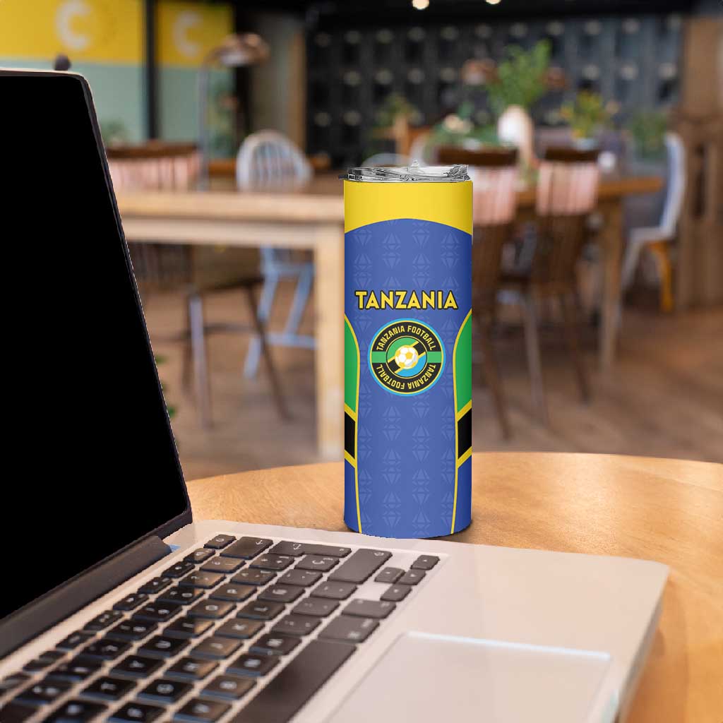 Afro Tanzania Football Custom Skinny Tumbler Go Taifa Stars Go - African Pride