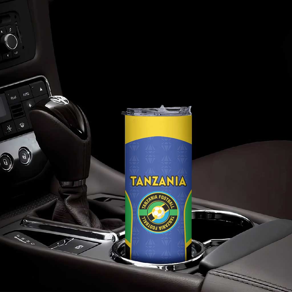 Afro Tanzania Football Custom Skinny Tumbler Go Taifa Stars Go - African Pride