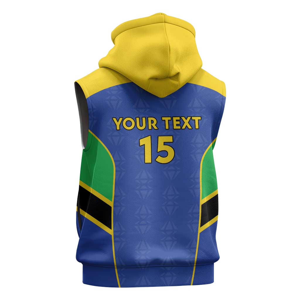 Afro Tanzania Football Custom Sleeveless Zip Hoodie Go Taifa Stars Go - African Pride